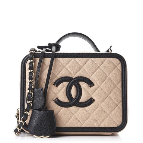 chanel caviar quilted medium cc filigree vanity case|A Guide to Chanel Vanity Case Styles .